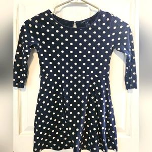 Girls Gap Kids Navy.with white polka dot dress Size 6/7